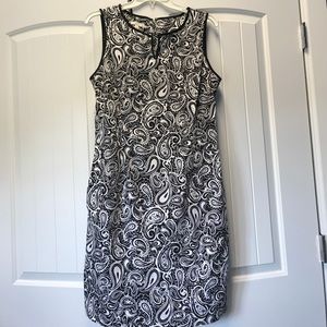 Black and white textured cotton dress
